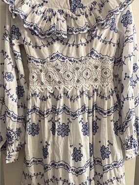 ASOS Broderie Blouson Sleeve Midi Dress Sz 4